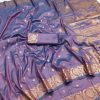 Lavender Banarasi Silk With Lace and Zari Work Saree