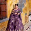 Lavender Chocolate Crush Embroidery Work Lehenga Choli