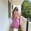 Lavender Crunchy Silk Embroidery Work Salwar Suit