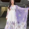 Lavender Faux Georgette With Sequence Gown