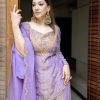 Lavender Simar Silk Embroidery Work Salwar Suit
