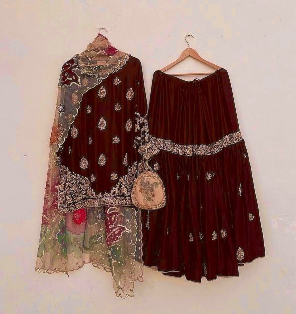  LG 1887 Maroon Color Chinnon Sequences Embroidery Work Salwar Suit Casual, Wedding, Party, Festive, Events Etc.4-6 Working Days@ 2399/-only | Casual Suits, Jump Suits, Creative suits, Designer Suits, Palazzo Suits, Party Wear Suits, Patiala Suits, Salwar suit, Straight Suits