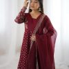 ZSR 3134 Maroon Maroon Crunchy Silk Salwar Suit Perfect for Wedding, Party, Sangeet, Anniversary, Housewarming Introductory Price ₹2399. Delivery 4-6 | Casual Suits, Jump Suits, Creative suits, Designer Suits, Palazzo Suits, Party Wear Suits, Patiala Suits, Salwar suit, Straight Suits