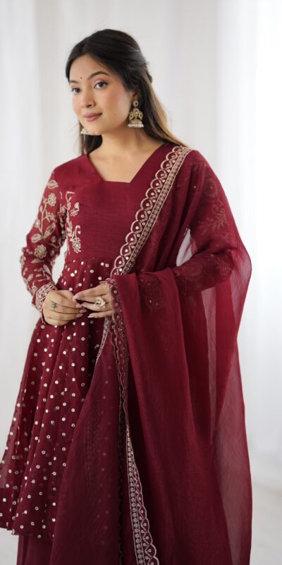ZSR 3134 Maroon Crunchy Silk Salwar Suit Perfect for Wedding, Party, Sangeet, Anniversary, Housewarming Introductory Price ₹2399. Delivery 4-6 | Casual Suits, Jump Suits, Creative suits, Designer Suits, Palazzo Suits, Party Wear Suits, Patiala Suits, Salwar suit, Straight Suits