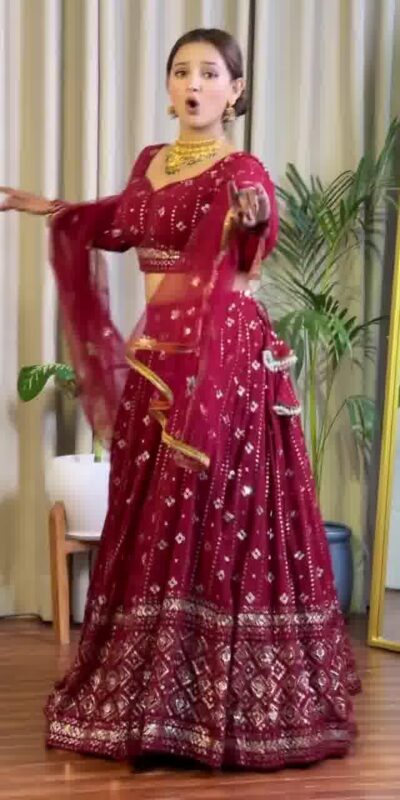 DC G88 Maroon Fox Georgette with Lace Work & Embroidery Work Lehenga Choli . Get it for ₹2099. Delivery 4-6 Working Days. Shop now. | Bollywood Lehenga, Creative Lehenga, Designer Lehenga, Embroidered Lehenga, Lehenga, Party Wear Lehenga