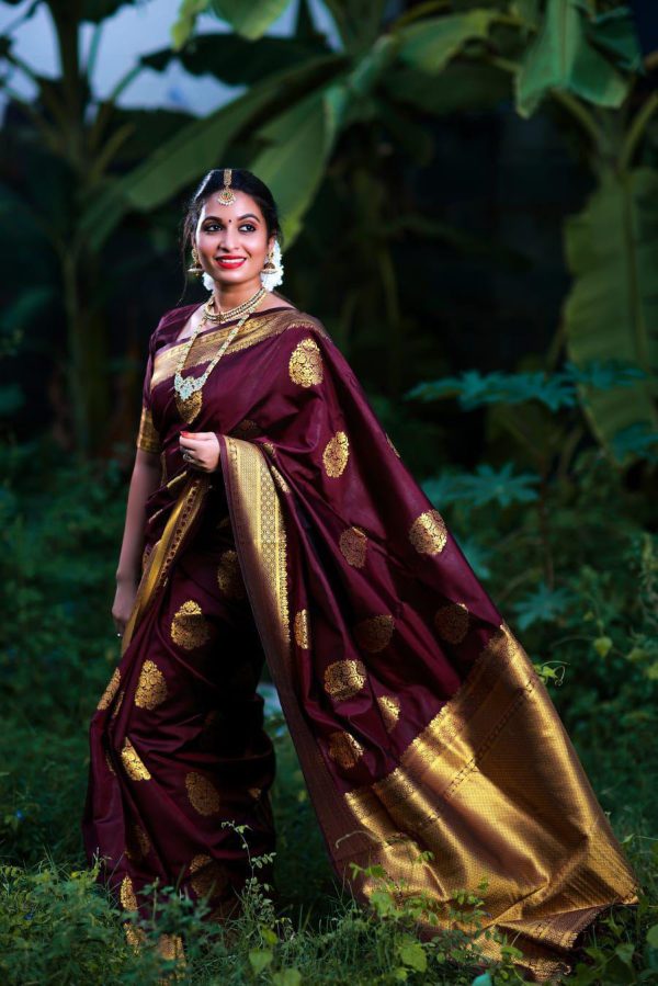 KP 3035 Maroon Soft Lichi Silk Saree Perfect for Wedding, Party, Housewarming, Raksha Bandhan, Family Gatherings . Exclusive Offer ₹1399. Delivery | Embroidered Sarees, Bollywood Sarees, Creative Sarees, Designer Sarees, Ethnic Saree, Modern Digital sarees, Party Wear Sarees, Sarees