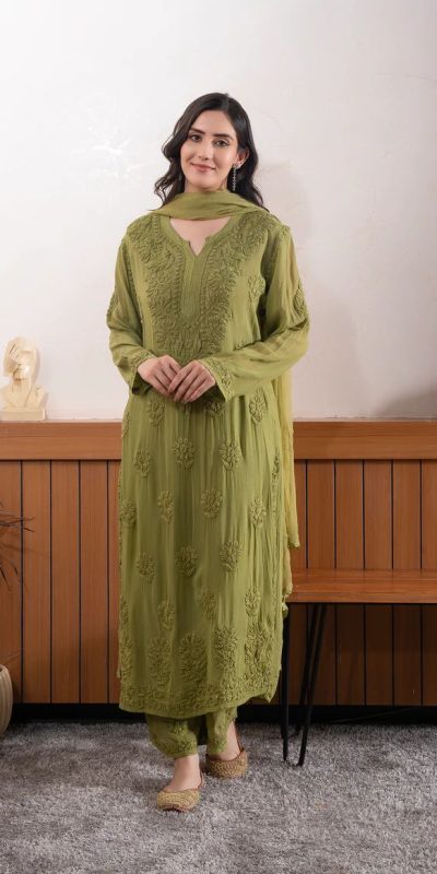 BE 394 Mehandi Georgette with Embroidery Work & Lace Work Salwar Suit . Available at ₹1849 only. Delivery 4-6 Working Days. Shop now. | Casual Suits, Jump Suits, Tops & Bottoms, Track Suits, Trendy Wear, Creative suits, Designer Suits, Palazzo Suits, Party Wear Suits, Patiala Suits, Salwar suit, Straight Suits