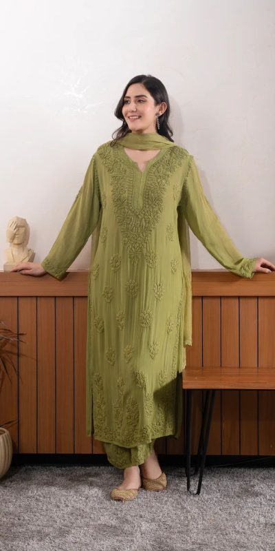 BE 394 Mehandi Georgette with Embroidery Work & Lace Work Salwar Suit . Available at ₹1849 only. Delivery 4-6 Working Days. Shop now. | Casual Suits, Jump Suits, Tops & Bottoms, Track Suits, Trendy Wear, Creative suits, Designer Suits, Palazzo Suits, Party Wear Suits, Patiala Suits, Salwar suit, Straight Suits