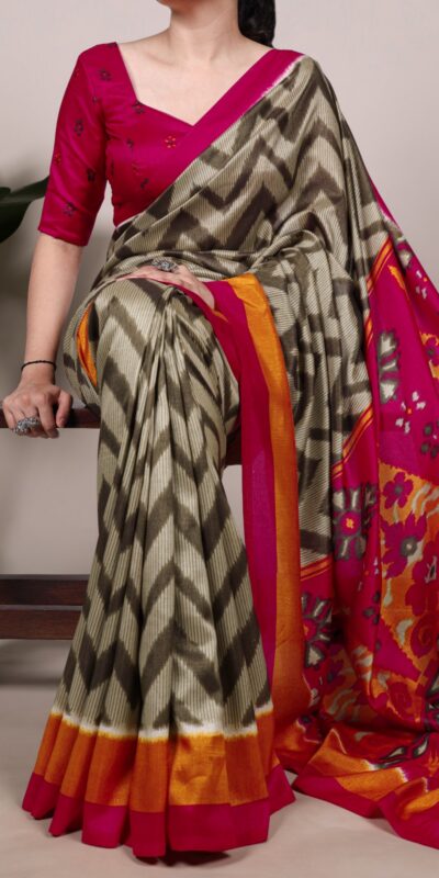 YNF 7043 Mehandi Color Tasar Silk Printed With Designer Work Saree. Festive Deal ₹1549. Delivery 4-6 Working Days. Shop now. | Embroidered Sarees, Bollywood Sarees, Creative Sarees, Designer Sarees, Ethnic Saree, Modern Digital sarees, Party Wear Sarees, Sarees
