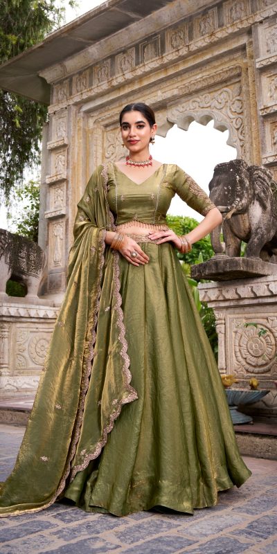 LNB 1440 Mehendi Fendi Sequins Work & Embroidery Work Lehenga Choli in . Introductory Price ₹2999. Delivery 4-6 Working Days. Shop now. | Creative Lehenga, Bollywood Lehenga, Designer Lehenga, Embroidered Lehenga, Lehenga, Party Wear Lehenga
