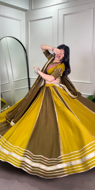 LNB 1613 Mehendi Pure Rayon Sequins Work & Mirror Work Lehenga Choli in . Festive Deal ₹2799. Delivery 4-6 Working Days. Shop now. | Creative Lehenga, Bollywood Lehenga, Designer Lehenga, Embroidered Lehenga, Lehenga, Party Wear Lehenga