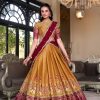 LNB 1240 Mustard Kanchipuram With Embroidery Work & Zari Work Lehenga Choli ₹2499 on Availablely. Delivery 4-6 Working Days. Shop now. | Creative Lehenga, Bollywood Lehenga, Designer Lehenga, Embroidered Lehenga, Lehenga, Party Wear Lehenga