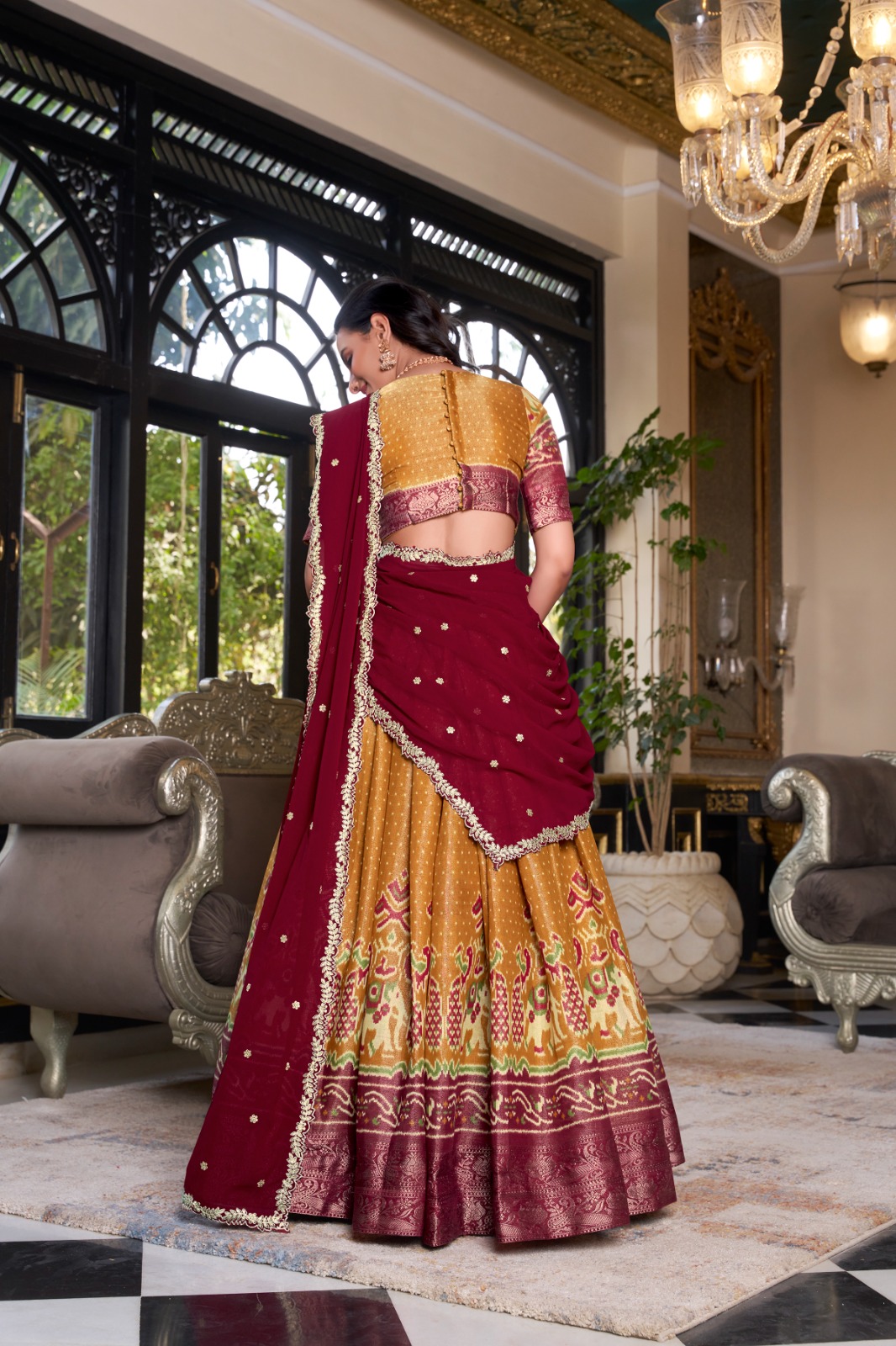 LNB 1240 Mustard Kanchipuram With Embroidery Work & Zari Work Lehenga Choli ₹2499 on Availablely. Delivery 4-6 Working Days. Shop now. | Creative Lehenga, Bollywood Lehenga, Designer Lehenga, Embroidered Lehenga, Lehenga, Party Wear Lehenga