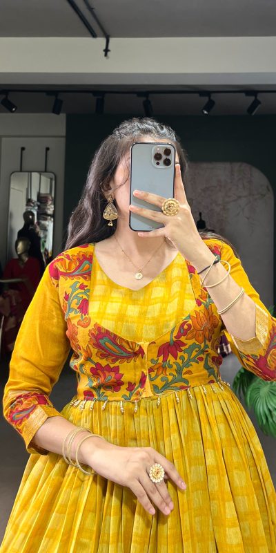 YNF 5034 Mustard Polyester Viscose Chanderi Zari Work & Lace Work Gown in . Affordable Price ₹1799. Delivery 4-6 Working Days. Shop now. | Bollywood Gowns, Creative Gowns, Designer Gowns, Embroidered Gowns, Gowns, Party Wear Gowns