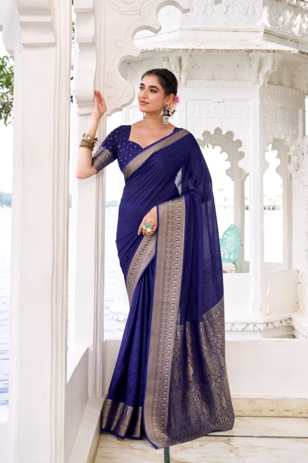 YNF 7902 Navy Blue Color Chinon Printed With Zari Weaving Work Saree With Zari Work. Best Price ₹1549. Delivery 4-6 Working Days. Shop now. | Embroidered Sarees, Bollywood Sarees, Creative Sarees, Designer Sarees, Ethnic Saree, Modern Digital sarees, Party Wear Sarees, Sarees
