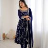 SRK 5299 Navy Blue Faux Georgette With Sequence Work Perfect for Wedding, , Lohri, Temple Visit, Ganesh Chaturthi Festive, Events, 4-6 Working Days At 2149 | Bollywood Gowns, Creative Gowns, Designer Gowns, Embroidered Gowns, Gowns, Party Wear Gowns