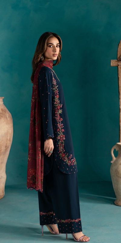 ZSR 3123 Navy Blue Pure Natural Crep Silk with Embroidery Work & Digital Print Salwar Suit . Now at just ₹2049. Delivery 4-6 Working Days. | Casual Suits, Jump Suits, Creative suits, Designer Suits, Palazzo Suits, Party Wear Suits, Patiala Suits, Salwar suit, Straight Suits