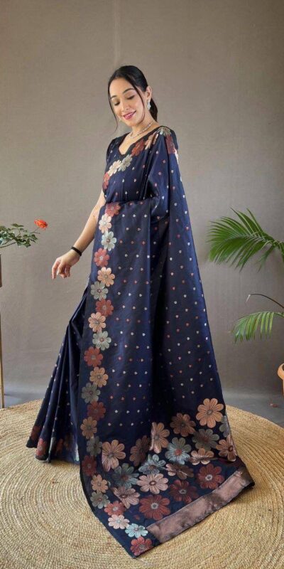 KP 6003 Navy Blue Soft Lichi Silk Cloth Lace Work & Lace Border Saree in Best Price ₹1399. Delivery 4-6 Working Days. Shop now. | Embroidered Sarees, Bollywood Sarees, Creative Sarees, Designer Sarees, Ethnic Saree, Modern Digital sarees, Party Wear Sarees, Sarees