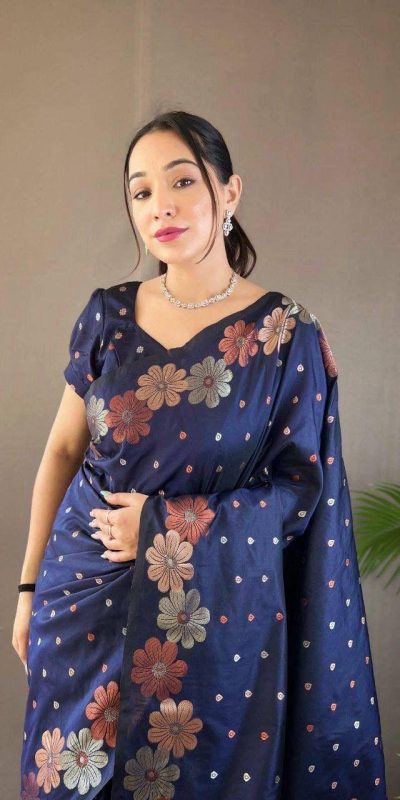 KP 6003 Navy Blue Soft Lichi Silk Cloth Lace Work & Lace Border Saree in Best Price ₹1399. Delivery 4-6 Working Days. Shop now. | Embroidered Sarees, Bollywood Sarees, Creative Sarees, Designer Sarees, Ethnic Saree, Modern Digital sarees, Party Wear Sarees, Sarees