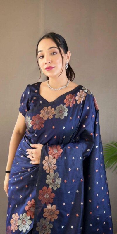 KP 6003 Navy Blue Soft Lichi Silk Cloth Lace Work & Lace Border Saree in Best Price ₹1399. Delivery 4-6 Working Days. Shop now. | Embroidered Sarees, Bollywood Sarees, Creative Sarees, Designer Sarees, Ethnic Saree, Modern Digital sarees, Party Wear Sarees, Sarees