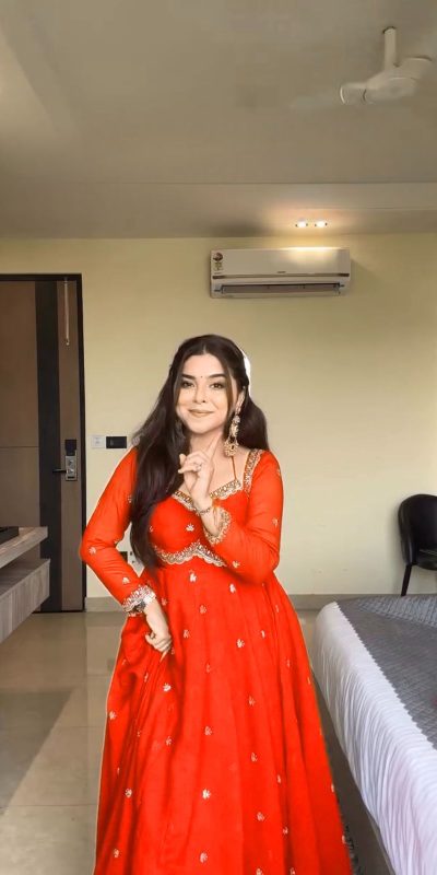 RTC 5924 Orange Georgette Thread With Sequence Gown Perfect for Wedding, Party, Reception, Holi, Eid . Available at ₹1999 only. Delivery 4-6 Working Days. | Bollywood Gowns, Creative Gowns, Designer Gowns, Embroidered Gowns, Gowns, Party Wear Gowns