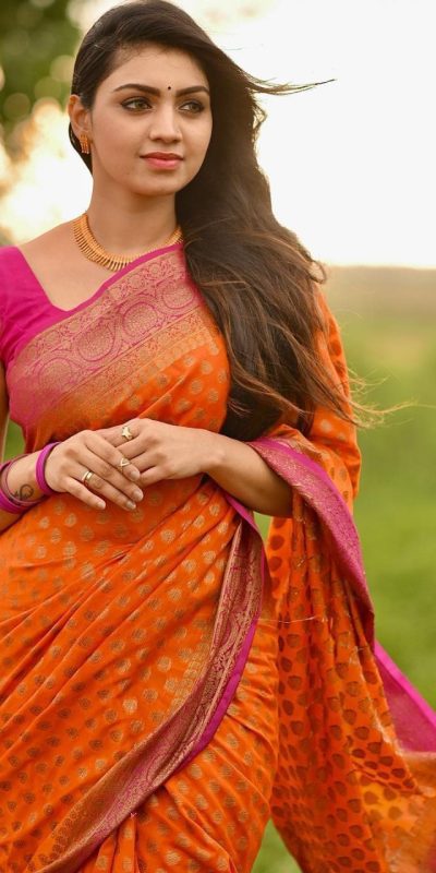 KP 3079 Orange Color Soft Lichi Silk Cloth Rich Pallu All Over Saree Events Casual, Wedding, Festive, Events . Expected Delivery  4-6 Working Days @1449/- | Bollywood Sarees, Creative Sarees, Designer Sarees, Embroidered Sarees, Ethnic Saree, Modern Digital sarees, Party Wear Sarees, Sarees