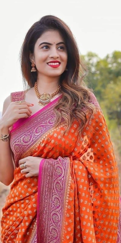 KP 3079 Orange Color Soft Lichi Silk Cloth Rich Pallu All Over Saree Events Casual, Wedding, Festive, Events . Expected Delivery  4-6 Working Days @1449/- | Bollywood Sarees, Creative Sarees, Designer Sarees, Embroidered Sarees, Ethnic Saree, Modern Digital sarees, Party Wear Sarees, Sarees