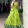 LNB 1904 Parrot Green Pure Chanderi with Zari Work Lehenga Choli . Affordable Price ₹1999. Delivery 4-6 Working Days. Shop now. | Bollywood Lehenga, Creative Lehenga, Designer Lehenga, Embroidered Lehenga, Lehenga, Party Wear Lehenga