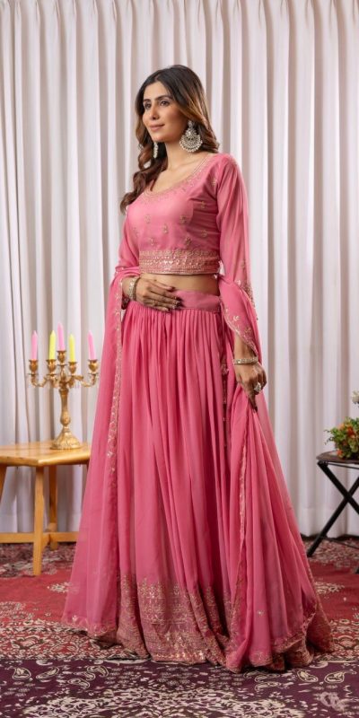 PDC 91 Peach Pure fox Georgette Lehenga Choli erfect for Wedding, Party, Festival Celebrations, Diwali, Karwa Chauth – . Now at just ₹2399. Delivery 4 | Bollywood Lehenga, Creative Lehenga, Designer Lehenga, Embroidered Lehenga, Lehenga, Party Wear Lehenga