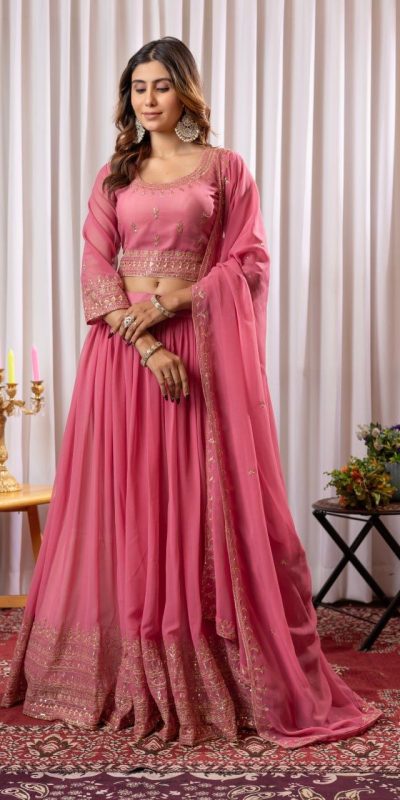 PDC 91 Peach Pure fox Georgette Lehenga Choli erfect for Wedding, Party, Festival Celebrations, Diwali, Karwa Chauth – . Now at just ₹2399. Delivery 4 | Bollywood Lehenga, Creative Lehenga, Designer Lehenga, Embroidered Lehenga, Lehenga, Party Wear Lehenga