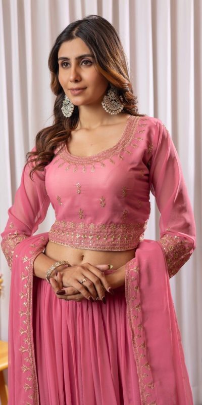 PDC 91 Peach Pure fox Georgette Lehenga Choli erfect for Wedding, Party, Festival Celebrations, Diwali, Karwa Chauth – . Now at just ₹2399. Delivery 4 | Bollywood Lehenga, Creative Lehenga, Designer Lehenga, Embroidered Lehenga, Lehenga, Party Wear Lehenga