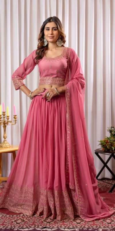 PDC 91 Peach Pure fox Georgette Lehenga Choli erfect for Wedding, Party, Festival Celebrations, Diwali, Karwa Chauth – . Now at just ₹2399. Delivery 4 | Bollywood Lehenga, Creative Lehenga, Designer Lehenga, Embroidered Lehenga, Lehenga, Party Wear Lehenga