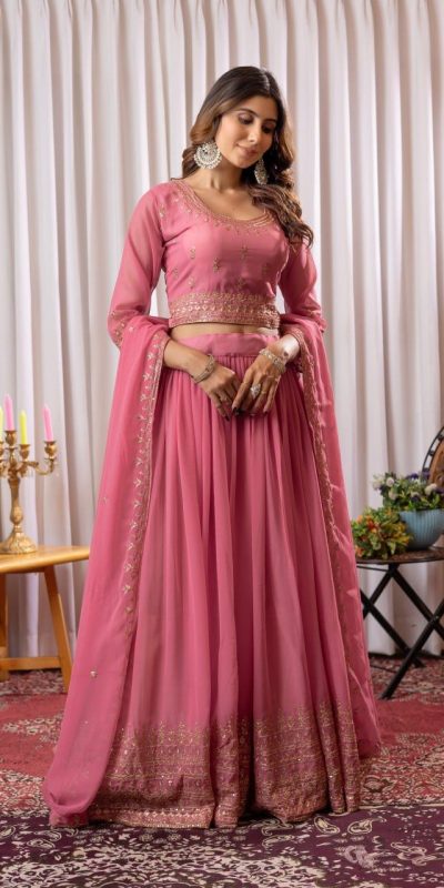 PDC 91 Peach Pure fox Georgette Lehenga Choli erfect for Wedding, Party, Festival Celebrations, Diwali, Karwa Chauth – . Now at just ₹2399. Delivery 4 | Bollywood Lehenga, Creative Lehenga, Designer Lehenga, Embroidered Lehenga, Lehenga, Party Wear Lehenga