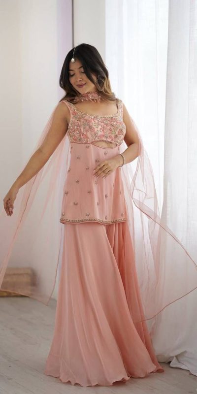 LG 1959 Peach Georgette With Lace Work & Embroidery Work Salwar Suit . Available at ₹1849 only. Delivery 4-6 Working Days. Shop now. | Casual Suits, Jump Suits, Tops & Bottoms, Track Suits, Trendy Wear, Creative suits, Designer Suits, Palazzo Suits, Party Wear Suits, Patiala Suits, Salwar suit, Straight Suits