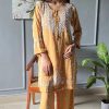 Peach Rayon With Embroidery Work Salwar Suit