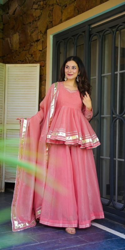 ZSR 3135 Peach Tabby Organza Salwar Suit Perfect for Wedding, Party, Temple Visit, Karwa Chauth, Festival Celebrations – . Get it for ₹1849. Delivery | Casual Suits, Jump Suits, Creative suits, Designer Suits, Palazzo Suits, Party Wear Suits, Patiala Suits, Salwar suit, Straight Suits