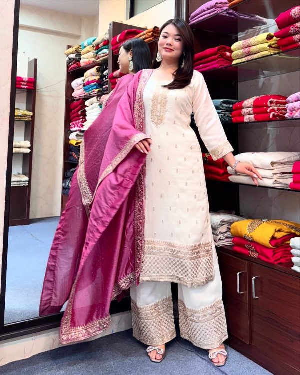 SRK 5140 Pink Chinnon Silk with Embroidery Work & Lace Work Salwar Suit . Affordable Price ₹1799. Delivery 4-6 Working Days. Shop now. | Casual Suits, Jump Suits, Creative suits, Designer Suits, Palazzo Suits, Party Wear Suits, Patiala Suits, Salwar suit, Straight Suits