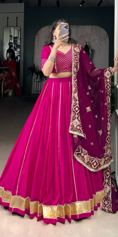 LNB 1708 Pink Cotton With Mirror Work & Zari Work Lehenga Choli Available at ₹3199 only. Delivery 4-6 Working Days. Shop now. | Creative Lehenga, Bollywood Lehenga, Designer Lehenga, Embroidered Lehenga, Lehenga, Party Wear Lehenga