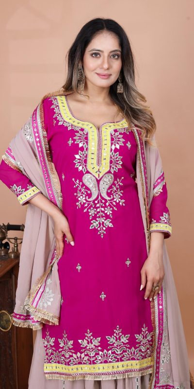 SRK 5260 Pink Faux Georgette With 5mm Embroidery Sequence Work Perfect for Wedding, Party, Karwa Chauth, Ethnic Day, Baisakhi Beast Price At 2149/- Only | Casual Suits, Jump Suits, Creative suits, Designer Suits, Palazzo Suits, Party Wear Suits, Patiala Suits, Salwar suit, Straight Suits