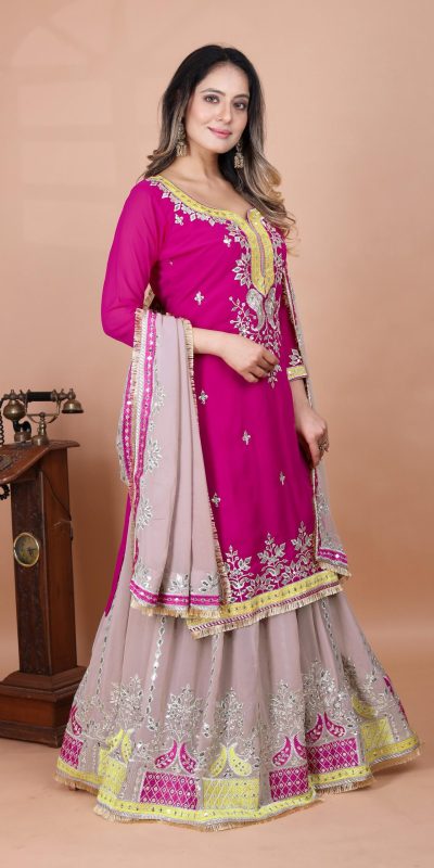 SRK 5260 Pink Faux Georgette With 5mm Embroidery Sequence Work Perfect for Wedding, Party, Karwa Chauth, Ethnic Day, Baisakhi Beast Price At 2149/- Only | Casual Suits, Jump Suits, Creative suits, Designer Suits, Palazzo Suits, Party Wear Suits, Patiala Suits, Salwar suit, Straight Suits