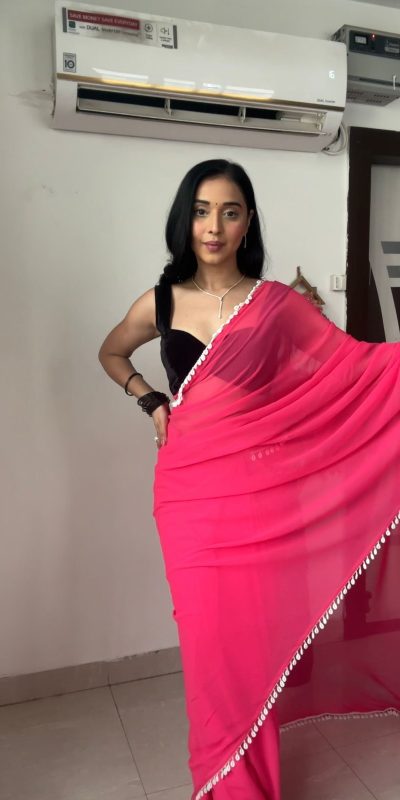 SC 239 Pink Georgette With Lace Work & Lace Border Saree . Wedding, Party, Festive, Events, Exclusive Offer ₹1599. Delivery 4-6 Working Days. Shop now. | Embroidered Sarees, Bollywood Sarees, Creative Sarees, Designer Sarees, Ethnic Saree, Modern Digital sarees, Party Wear Sarees, Sarees