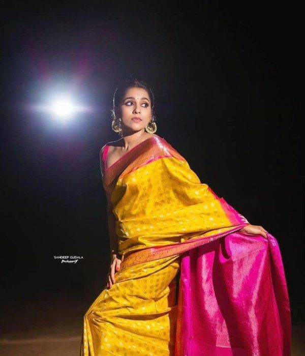 Pink Lichi Silk Jacquard Saree