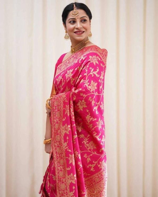 KP 4077 Pink Soft Lichi Silk Saree Perfect for Wedding, Party, Baisakhi, Temple Visit, Anniversary . Best Price ₹1349. Delivery 4-6 Working Days. | Embroidered Sarees, Bollywood Sarees, Creative Sarees, Designer Sarees, Ethnic Saree, Modern Digital sarees, Party Wear Sarees, Sarees