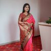 Pink Pethani Silk Zari Lace Work Saree