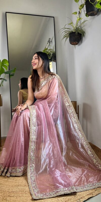 SC 239 Pink Georgette With Lace Work & Lace Border Saree . Wedding, Party, Festive, Events, Exclusive Offer ₹1599. Delivery 4-6 Working Days. Shop now. | Creative Sarees, Embroidered Sarees, Bollywood Sarees, Designer Sarees, Ethnic Saree, Modern Digital sarees, Party Wear Sarees, Sarees