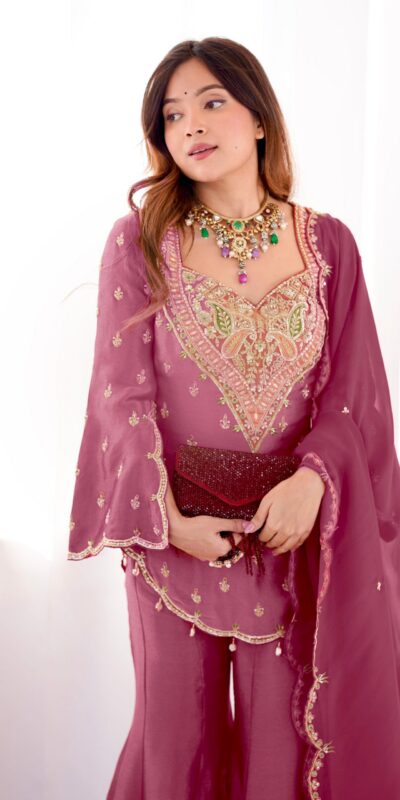 NSR 852 Pink Simar Silk With Embroidery Work with Full Sleeve Salwar Suit in . Now at just ₹2099. Delivery 4-6 Working Days. Shop n | Casual Suits, Jump Suits, Creative suits, Designer Suits, Palazzo Suits, Party Wear Suits, Patiala Suits, Salwar suit, Straight Suits