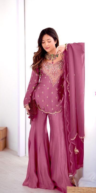 NSR 852 Pink Simar Silk With Embroidery Work with Full Sleeve Salwar Suit in . Now at just ₹2099. Delivery 4-6 Working Days. Shop n | Casual Suits, Jump Suits, Creative suits, Designer Suits, Palazzo Suits, Party Wear Suits, Patiala Suits, Salwar suit, Straight Suits