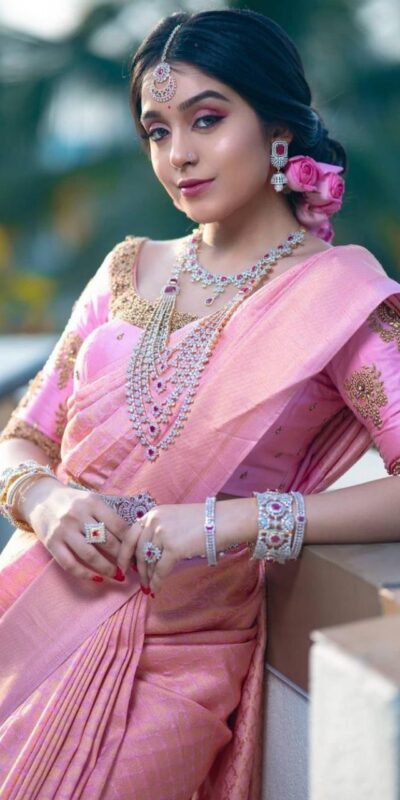 KP 3016 Pink Color Soft Lichi Silk Perfect for Wedding, Party, Makar Sankranti, Pooja, Bridal Wear Cloth. Saree. Introductory Price ₹1399. Delivery 4-6 Wo | Embroidered Sarees, Bollywood Sarees, Creative Sarees, Designer Sarees, Ethnic Saree, Modern Digital sarees, Party Wear Sarees, Sarees