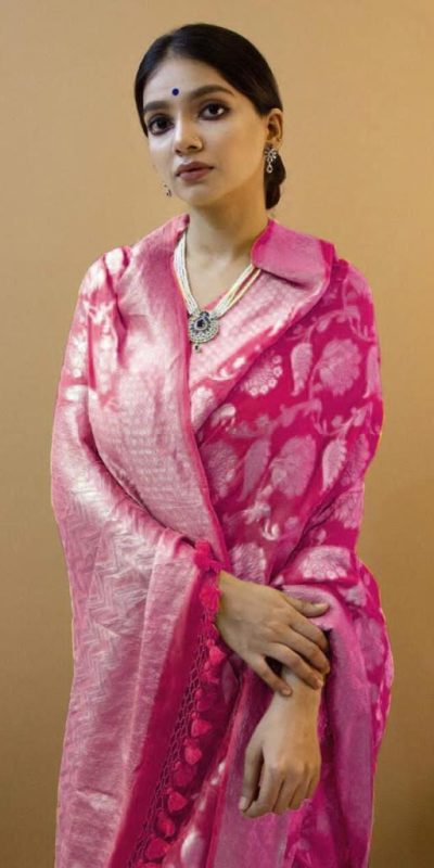 KP 1073 Pink Soft Lichi Silk Saree Perfect for Wedding, Party, Sangeet, Ethnic Day, Festival Celebrations Get it for ₹1399. Delivery 4-6 Working Da | Embroidered Sarees, Bollywood Sarees, Creative Sarees, Designer Sarees, Ethnic Saree, Modern Digital sarees, Party Wear Sarees, Sarees