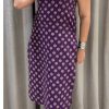 Purple Cotton Printed Kurti
